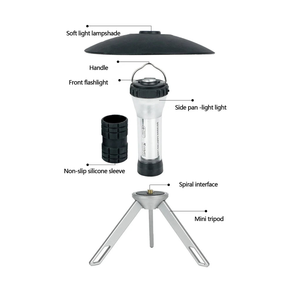 Portable Camping Light LED Outdoor Multi-function Tent Hanging  Lamp Emergency Light Type-C Fast Charging Powerful Work Lantern