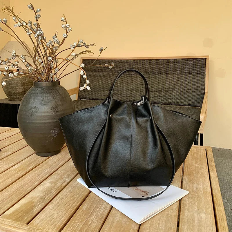 Women's Genuine Leather Bucket Bag – Fashionable & Versatile