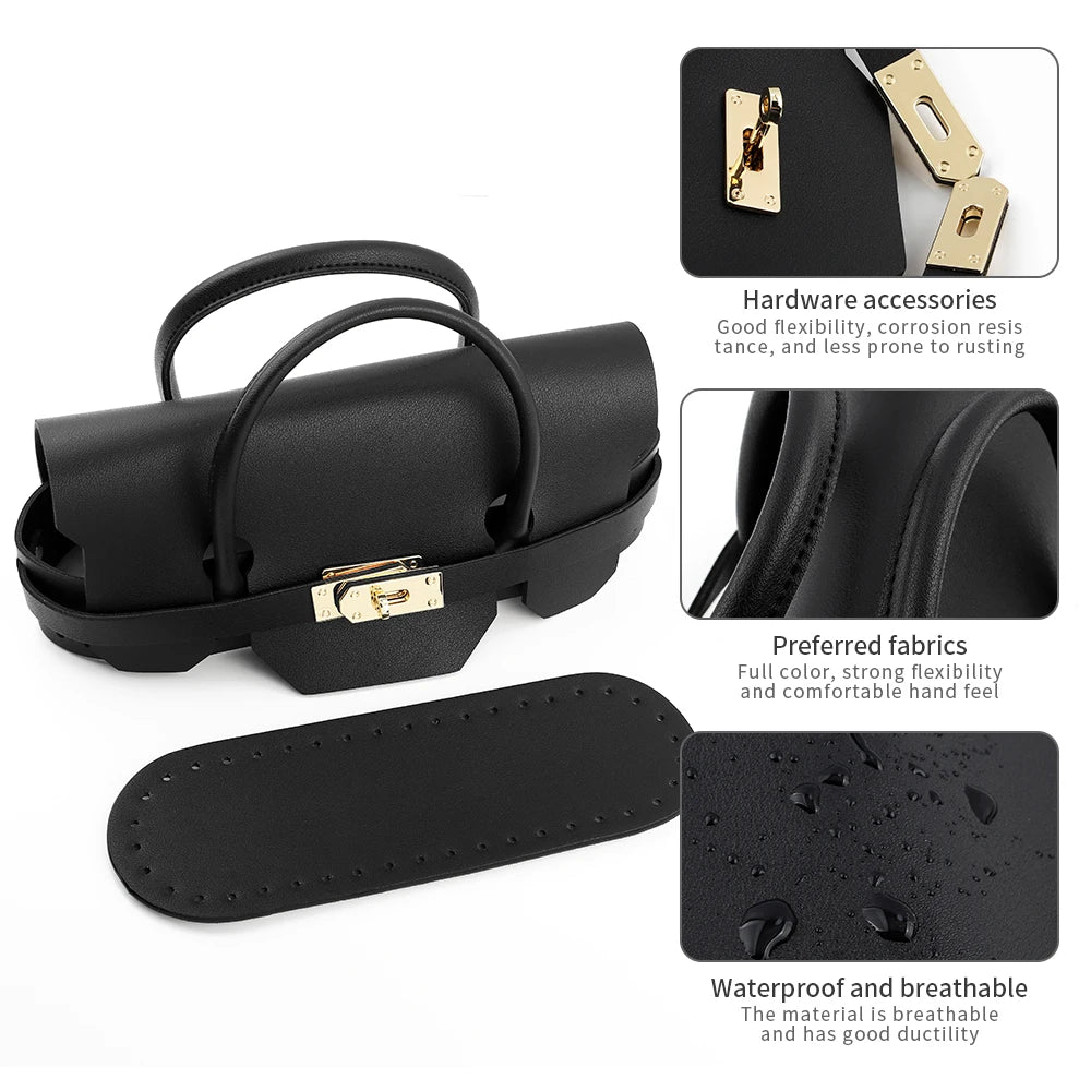 Luxury DIY Bag Kit Sewing Handbag Shoulder Bag Strap Handmade PU Leather Messenger Bag Set With Bag Bottoms Accessories