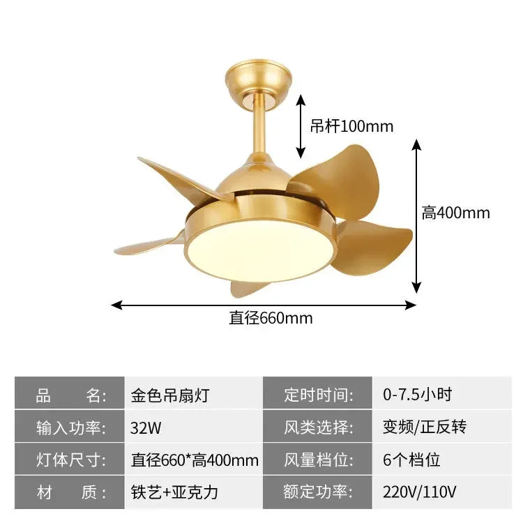 Modern Small Whirlwind Fan Ceiling Chandeliers LED Dining Room Living Room Bedroom Pendant Light Room Strong Wind Fan Light