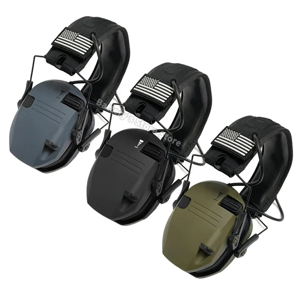 Shooting Hearing Protection Electronic Tactical Headset Noise Cancelling Active Hunting Earmuffs NRR23dB With Bag