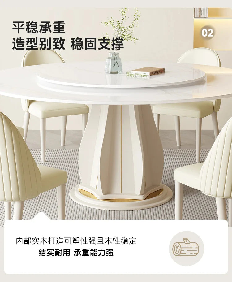 Luxury Modern Dining Tables White Round Balcony Design Center Table Minimalist Nordic Mesas De Jantar Kitchen Furniture HD50CZ