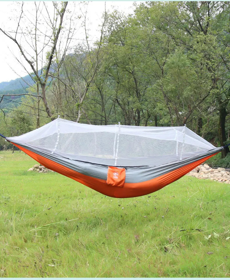 Changxiang Cross border Exclusive Camping Hammock Outdoor Portable Single person Parachute Cloth Three Color Belt