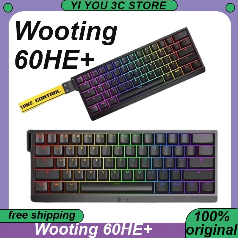 Wooting 60he+ Magnetic Axis Mechanical Keyboard Esports Keyboards PBT Thermal Sublimation RT Low Delay Quick Trigger NKRO PC