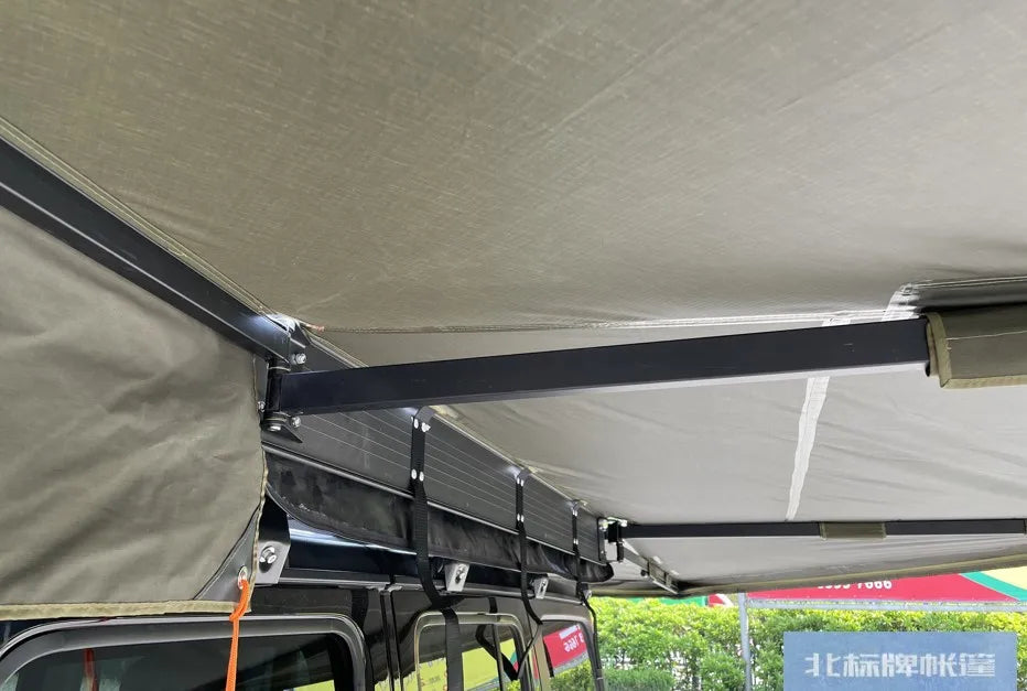 Fan-shaped tent car outdoor five-angle 270-degree sunshade top side carrying edge cloth house back end sky curtain