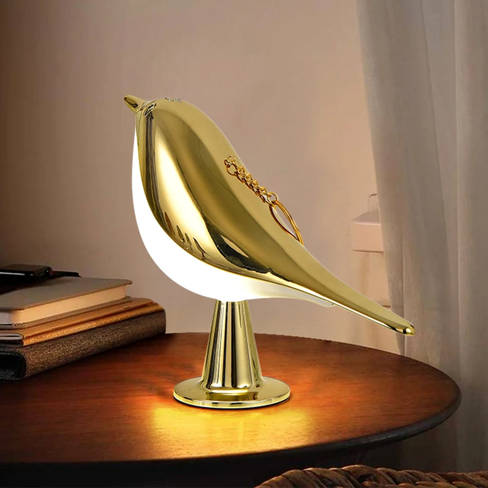 Modern Simple Magpie LED Bedside Lamp Small Cordless Wooden Bird Night Light Touch Control Bedroom Table Reading Lamp Home Decor