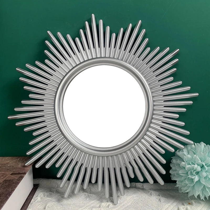 Decorative Mirror Gold Silver Hanging Mirror Luxury Modern Sun Shape Mirror Wall Decor New Home Decorations espejo зеркало 거울