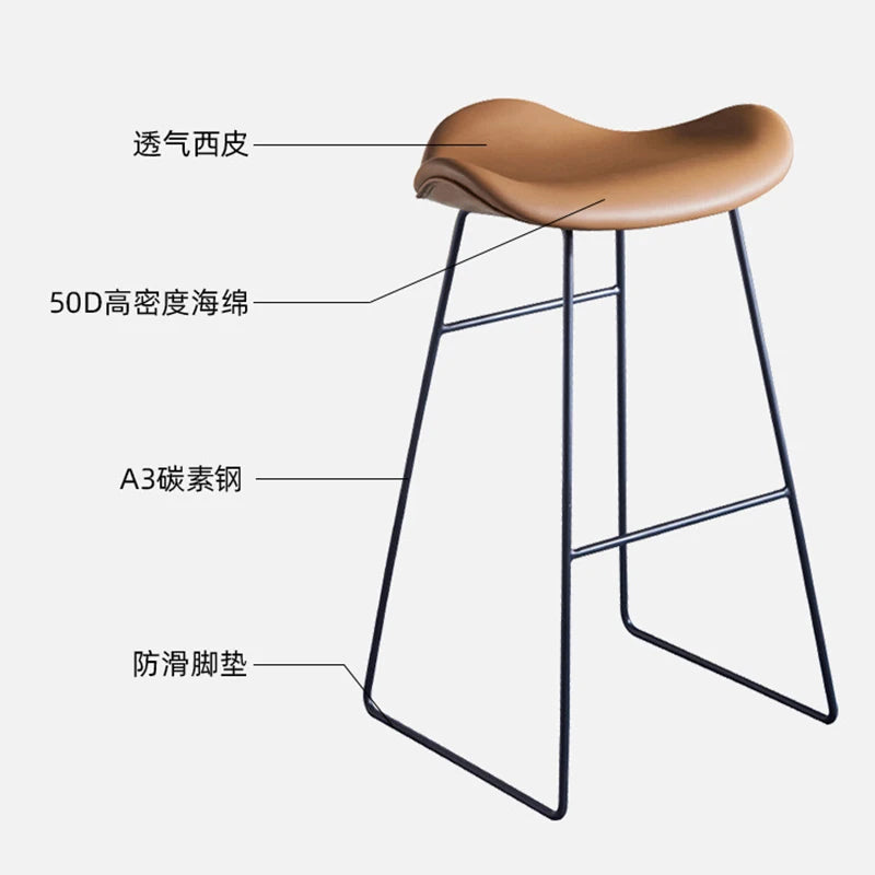 Nordic Cafe Bar Stools Dining Office Home Modern Tall Stool Minimalist Kitchen Bancos Para Barra Bar Furniture Counter TD50DC