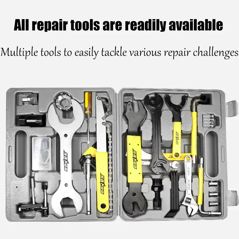 TOSUOD Bicycle repair kit, axle wrench, tire repair kit, maintenance equipment, mountain bike, road bike