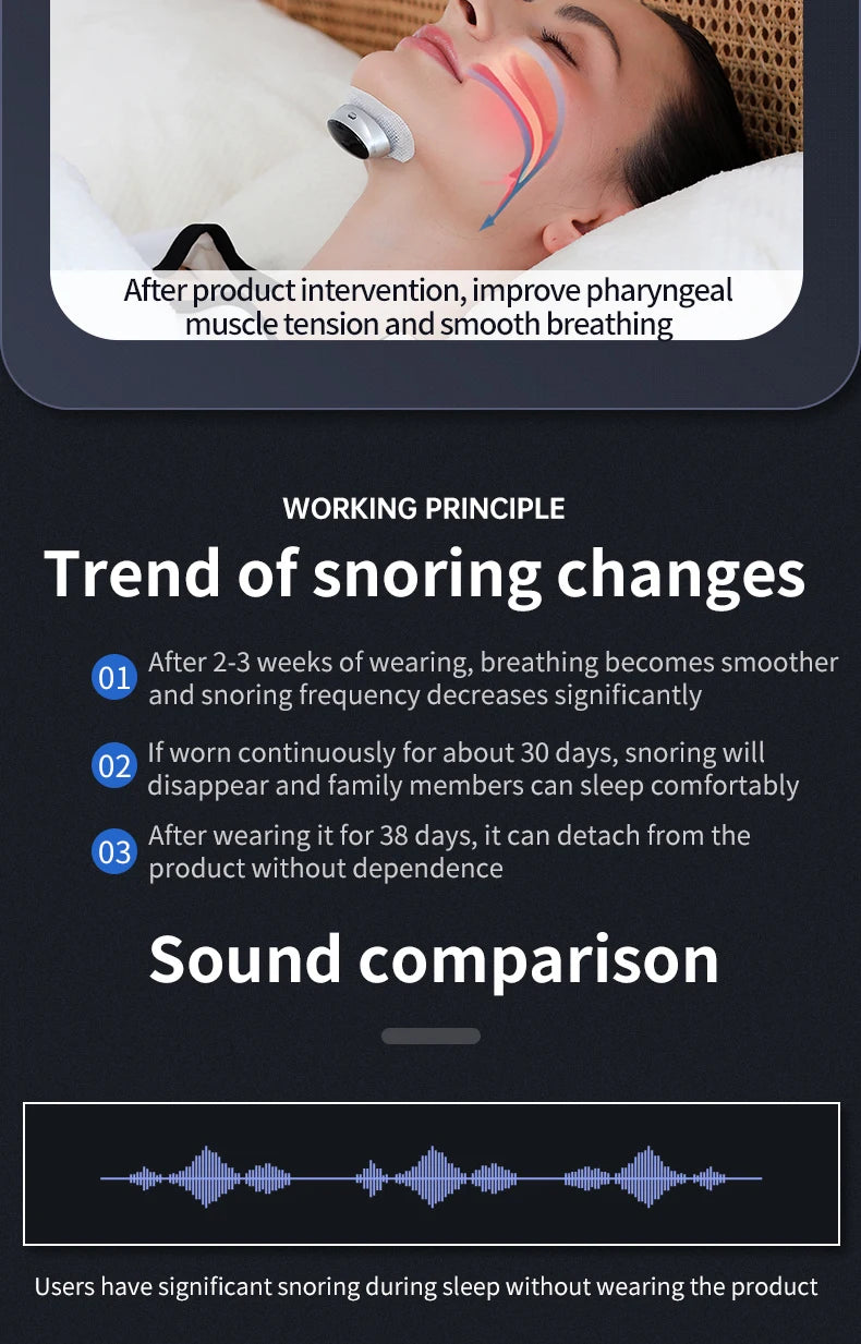 Smart Anti Snoring Device Portable Man Snoring Stopper Anti-Snoring For Sleep Well Snoring Relief Device Breath Aid Health Care