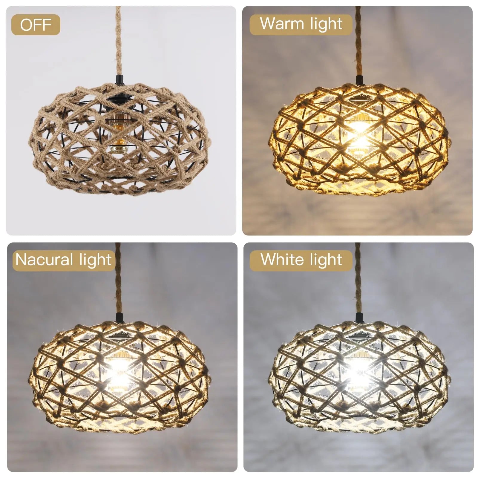 Handwoven Boho Pendant Light