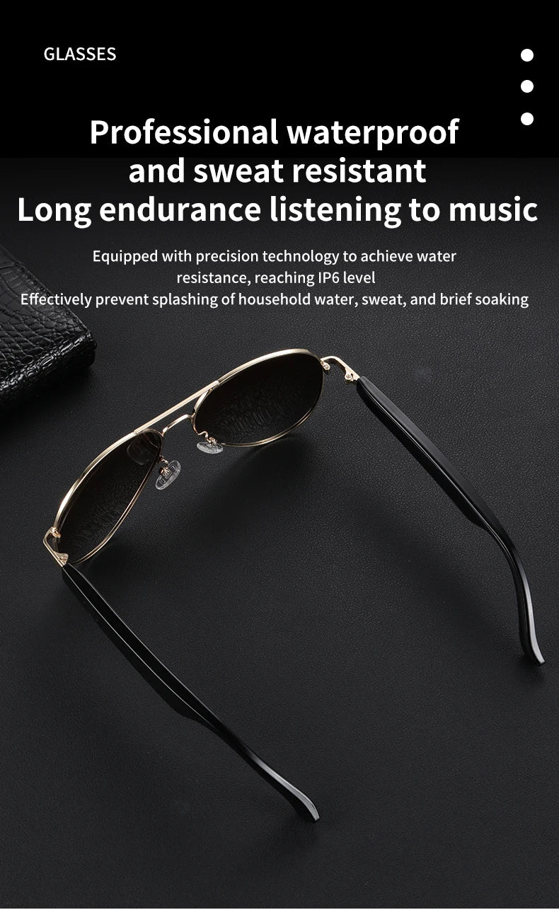 NEW  Bluetooth Sunglasses Smart Audio Glasses Nylon Lenses Dual Speakers Support Bluetooth Calls Music Eyeglasses For Men Women