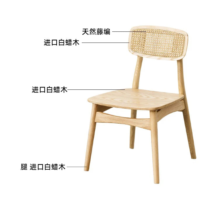 Nordic Vanity Dining Chairs Lounge Design Luxury Vintage Rattan Kitchen Chairs Wood Party Chaises Salle Manger Furniture XR50CY