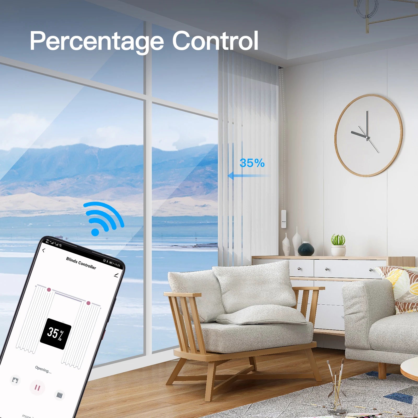 MOES Tuya WiFi Smart Motor Electric Chain Roller Blinds Shade Shutter Drive RF Remote Kit Smart Life App via Alexa/Google