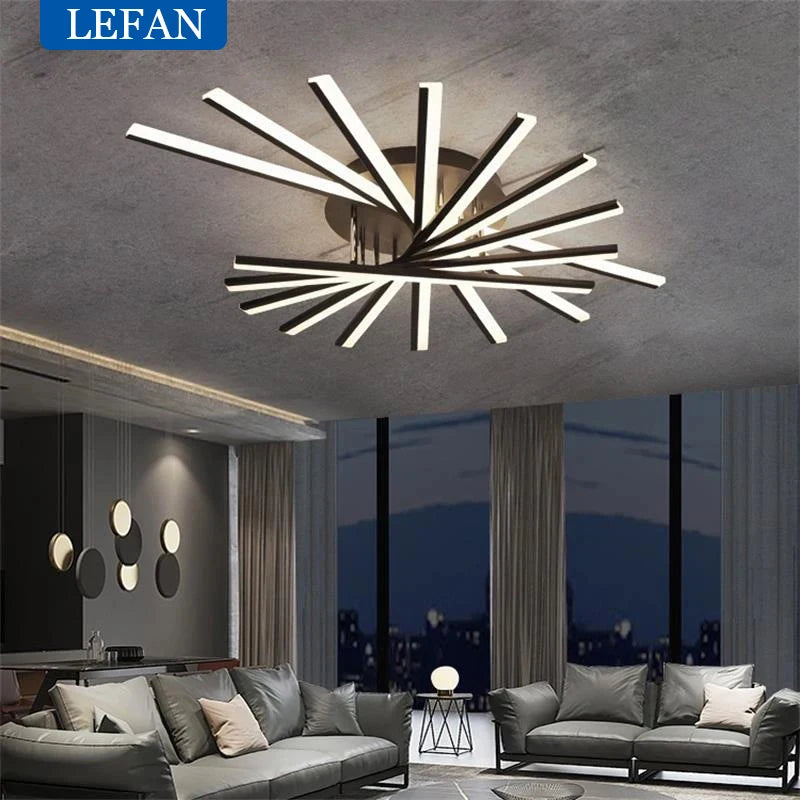 Modern Nordic LED Chandeliers Indoor Lighting Study Living Room Bedroom Lamps Gold/Black/White Lustre Pendant Lights fixtures