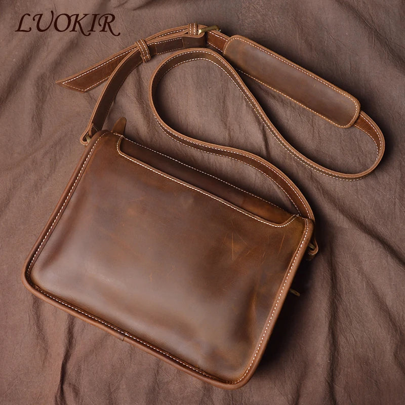 Men's Genuine Leather Crossbody Bag Vintage Luxury