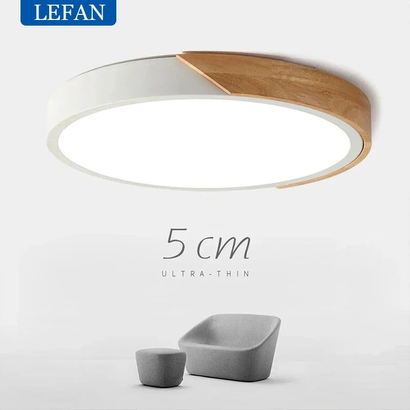 LED Modern  Ceiling Light  Ultra Thin Lighting Surface Mount Wood Lamp Fixture Living Room Home Decor Balcony