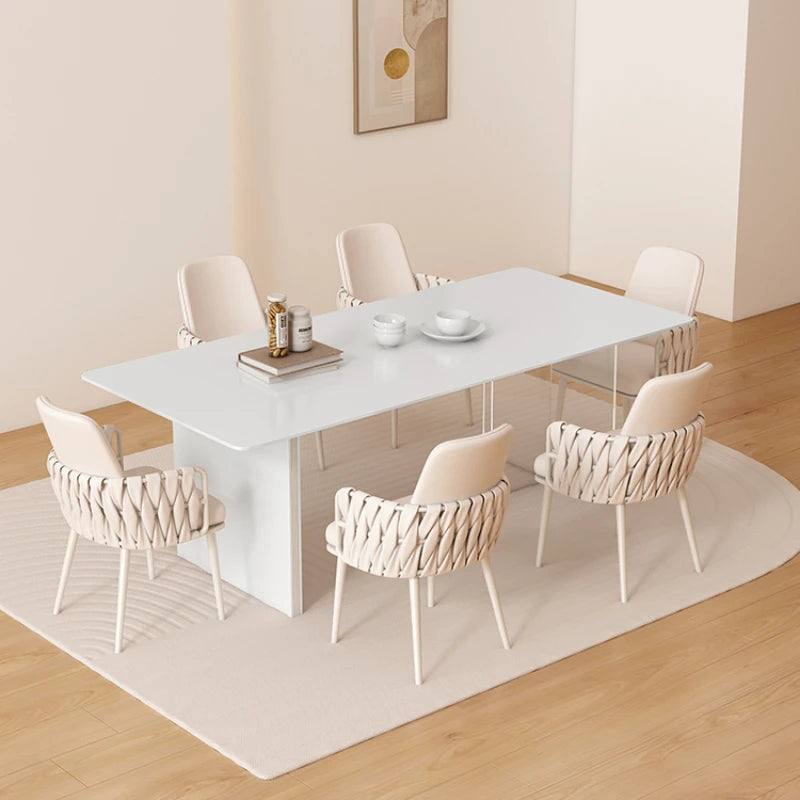 Slate White Dining Table Poker Bistro Design Simple Kitchen Table Modern Nordic Juegos De Comedor Living Room Furniture HD50CZ