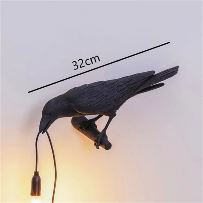 Resin Lucky Bird Crow Wall Lamp Table Lamp Night Light Bedroom Bedside Living Room Wall Lamp Home Decoration