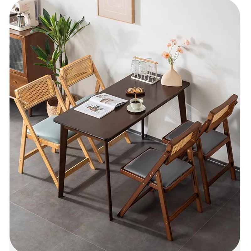 Nordic Lounge Dining Chairs Portable Folding Rattan Office Dining Chairs Vanity Design Sillas Para Comedor Home Furniture