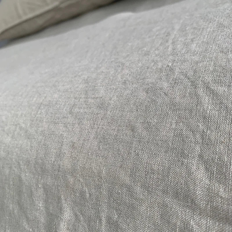 100% Linen Fitted Sheet Stone Washed Solid Color 1Piece Deep Pocket Mattress Cover Natural Soft and Breathable Farmhouse Bedding