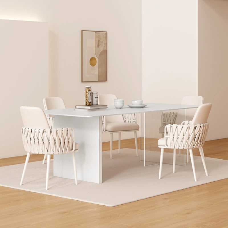 Slate White Dining Table Poker Bistro Design Simple Kitchen Table Modern Nordic Juegos De Comedor Living Room Furniture HD50CZ