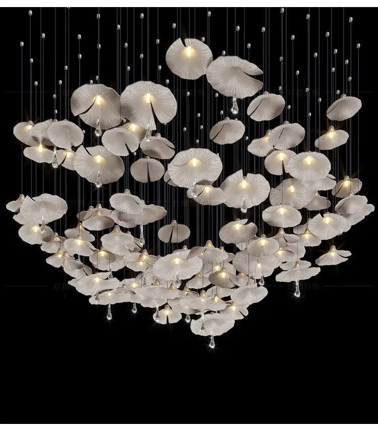 Personalized mushroom chandelier exquisite crystal light high-end atmospheric hotel lobby villa living room lighting