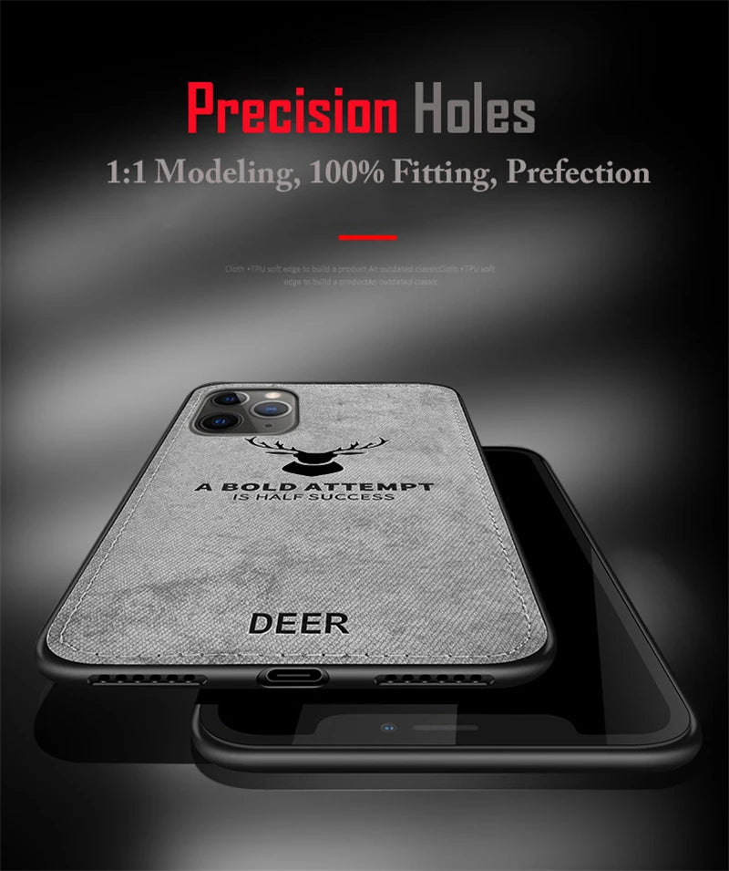 Lanyard Vintage Deer Logo Phone Case For Xiaomi Mi 14 13 12 11 10 13T 12T 11T 10T Lite Poco X3 F3 F4 F5 X6 Pro Cloth Back Cover