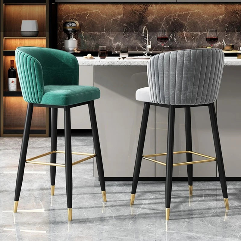 Kitchen Luxury Bar Stool Cafe Salon Design Counter Office Chair Manicure Gaming Reception Bancos Para Barra Bar Furniture TD50DC