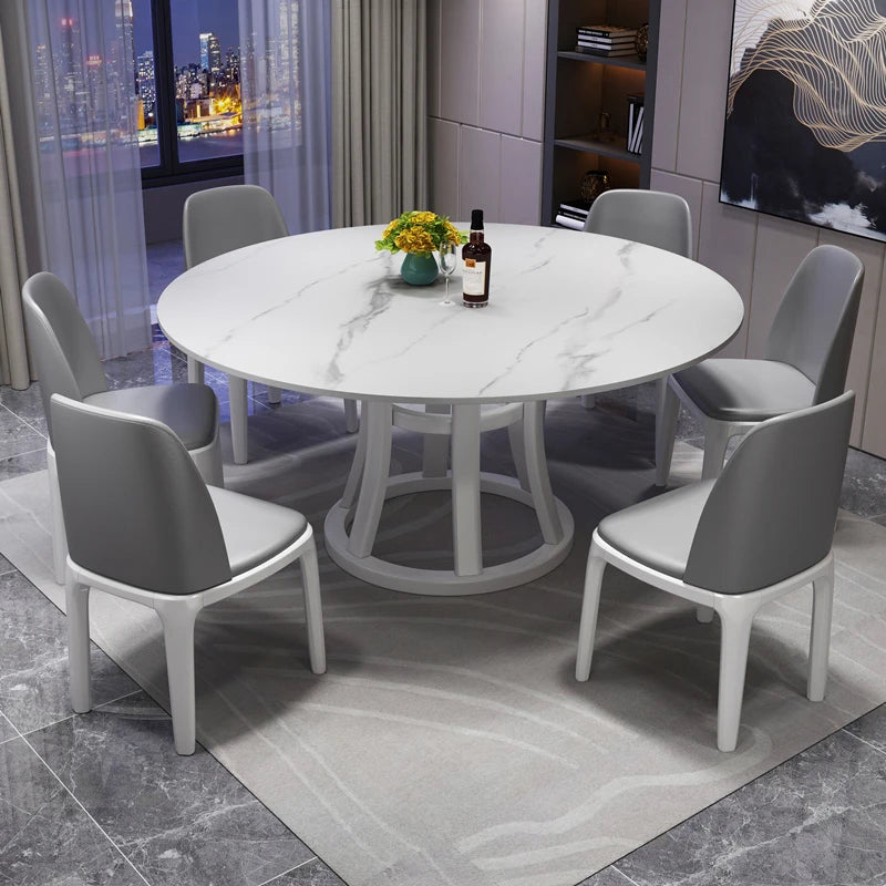 Design Round Dining Tables Grey Minimalist Nordic Marble Center Table Simple Modern Mesas De Jantar Kitchen Furniture HD50CZ