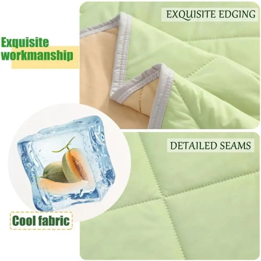 New Double Sided Cooling Blanket Cold Effect Breathable Conditioning Quilt Skin-Friendly Solid Color Cooler Quilt