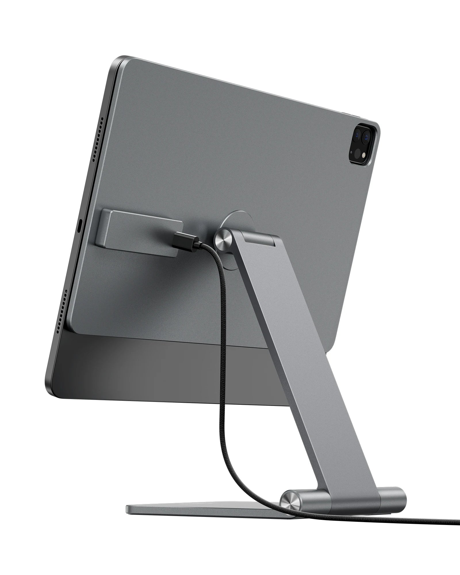 KUXIU Magnetic Charging Stand for iPad Pro 11/13 inch M4(2024), Foldable Aluminum Alloy Tablet Holder with 1M USB C Cable