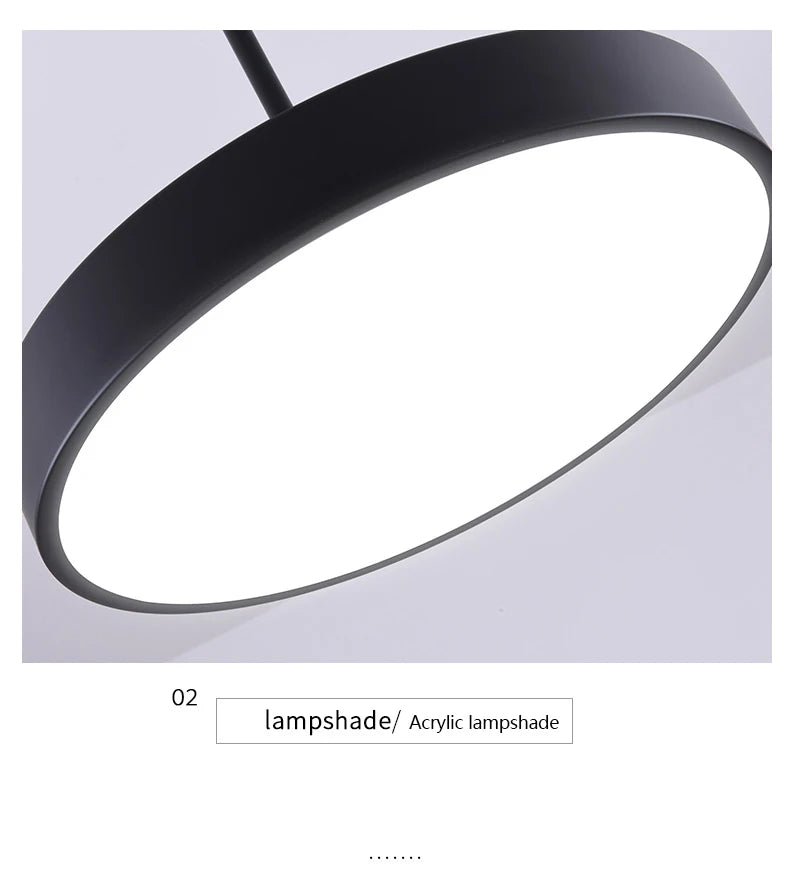 Modern simple led round ceiling lamp restaurant study clothing store shop office lamp creative personality chandelier