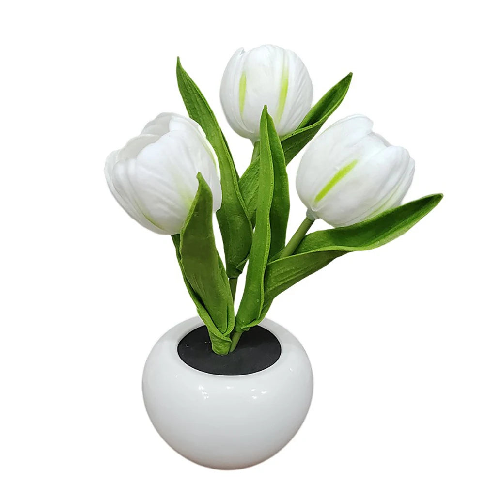 Led Simulation Tulip Night Light Fake Flower Table Lamp Ornaments For Home Living Room Desktop Decor