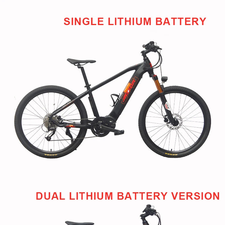 27.5inch electric mountain bike torque middle drive booster motor travel bike 45km/h XC electric bike