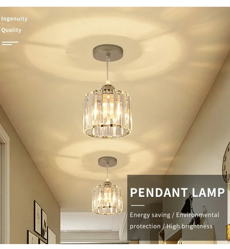 Nordic Modern Simple Led Ceiling Lights Crystal Lampshade Unique Lamp Designs Wall Aisle Corridor Living Room Pendant