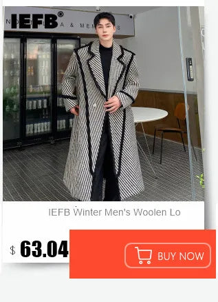 IEFB Winter Thickened Comfortable Velvet Light Luxury Hooded Long Nightgown Men's Fashion Robes Belted Warm Clothes 9Y9924