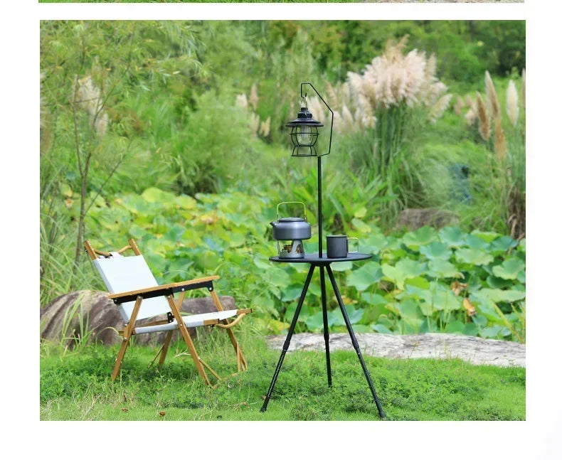 Outdoor tripod dining hiking picnic lifting folding round  portable telescopic aluminum alloy coffee mini