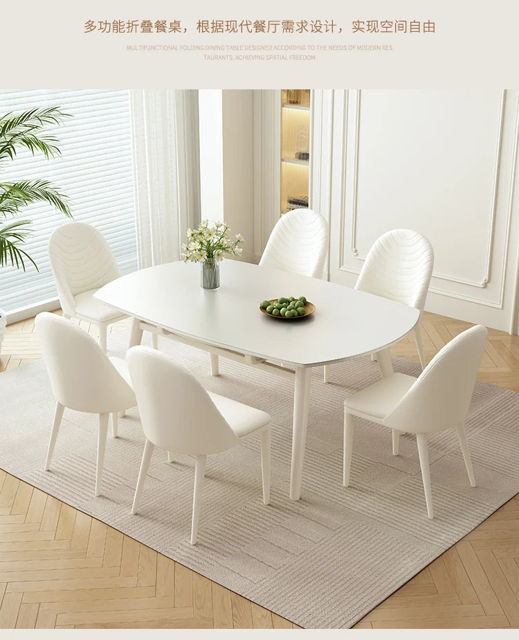 Design Folding Dining Table Extendable White Nordic Slate Center Table Modern Simple Mesas De Comedor Kitchen Furniture HD50CZ