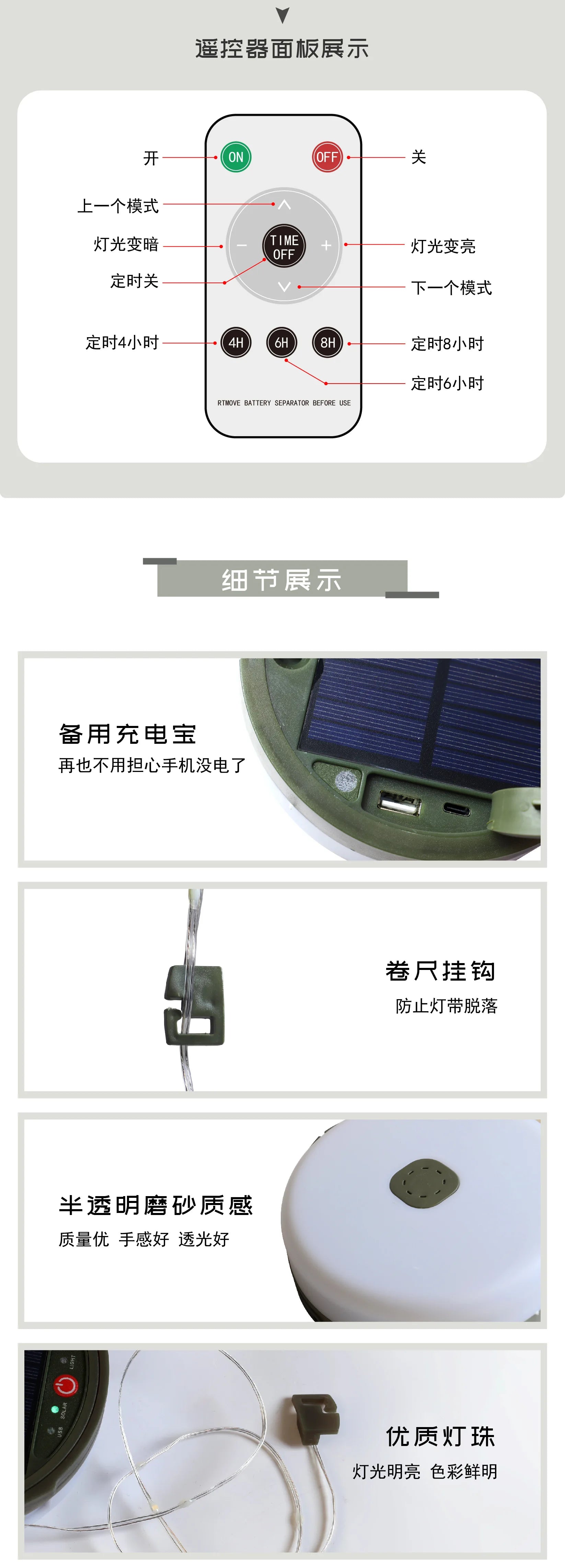 Cross-border outdoor camping, solar mood lights, LED string lights, tent camping lights, decorative lanterns, canopy lights