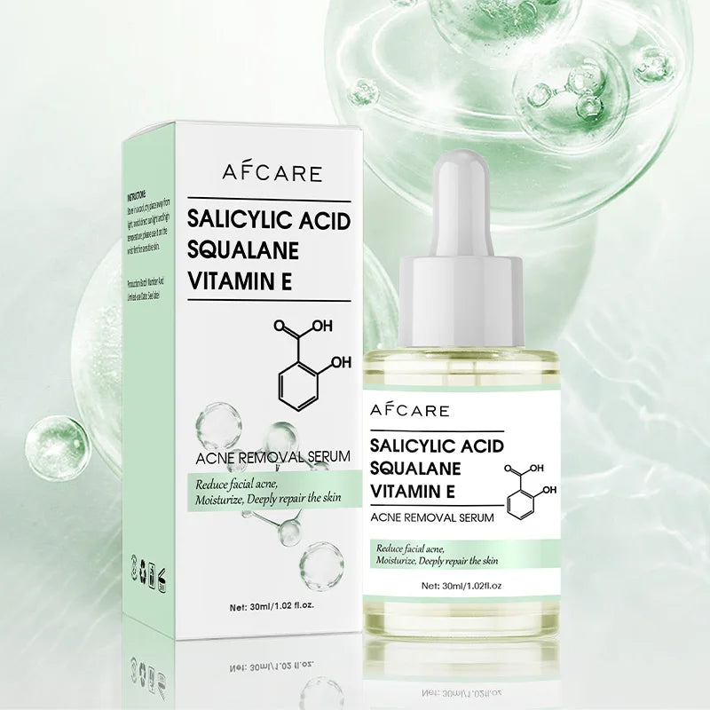 Salicylic Acid Acne Removing Serum Squalane Shrink Pores Facial Essence Vitamin E Moisturizing Skincare Products