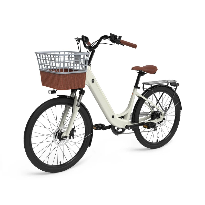 24 inch urban electric bicycle princess ebike lightweight swan frame 36V250W electric assisted bicycle 7-speed ebike