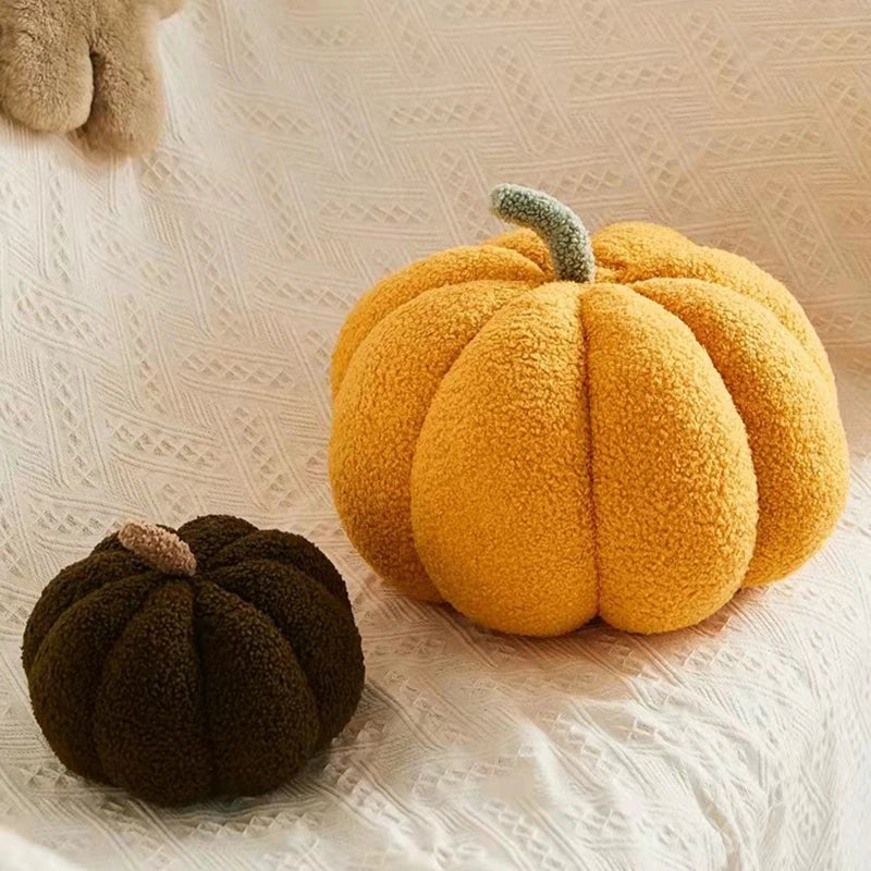 Pumpkin Throw Pillows Happy Halloween Fall Decorative Pumpkin Shaped Pillow Cute 3D Shaped Cushion for Bedroom Sofa