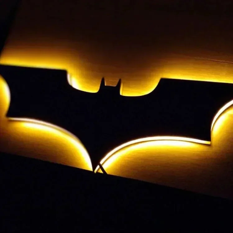 Batmanes Night Light Cool Remote Control Multi Color 3D Creative Bat Atmosphere Home Decoration Bedroom Wall Hanging Lamp