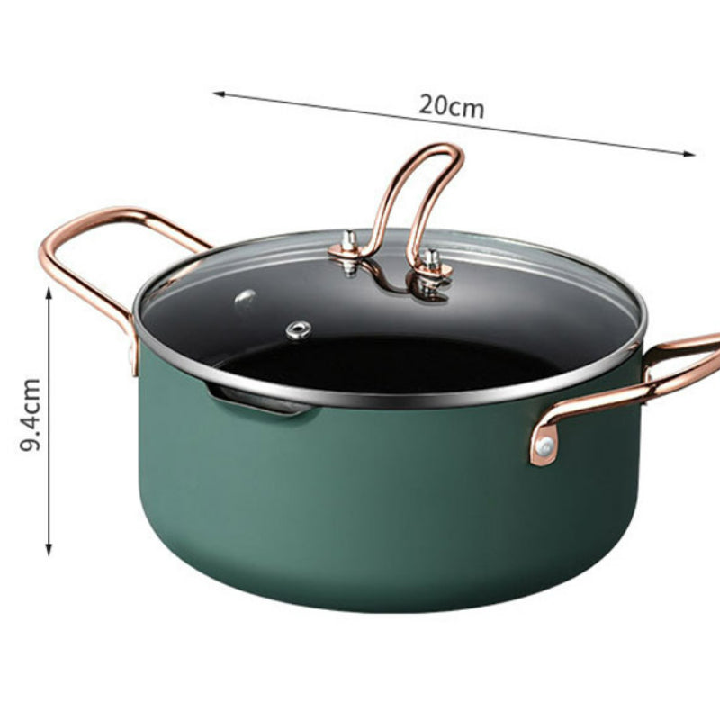 Nordic Oil Frying Pan Light Luxury Kitchen High-end Cookware Household Stainless Steel Soup Pot with Diversion Port Two Ears