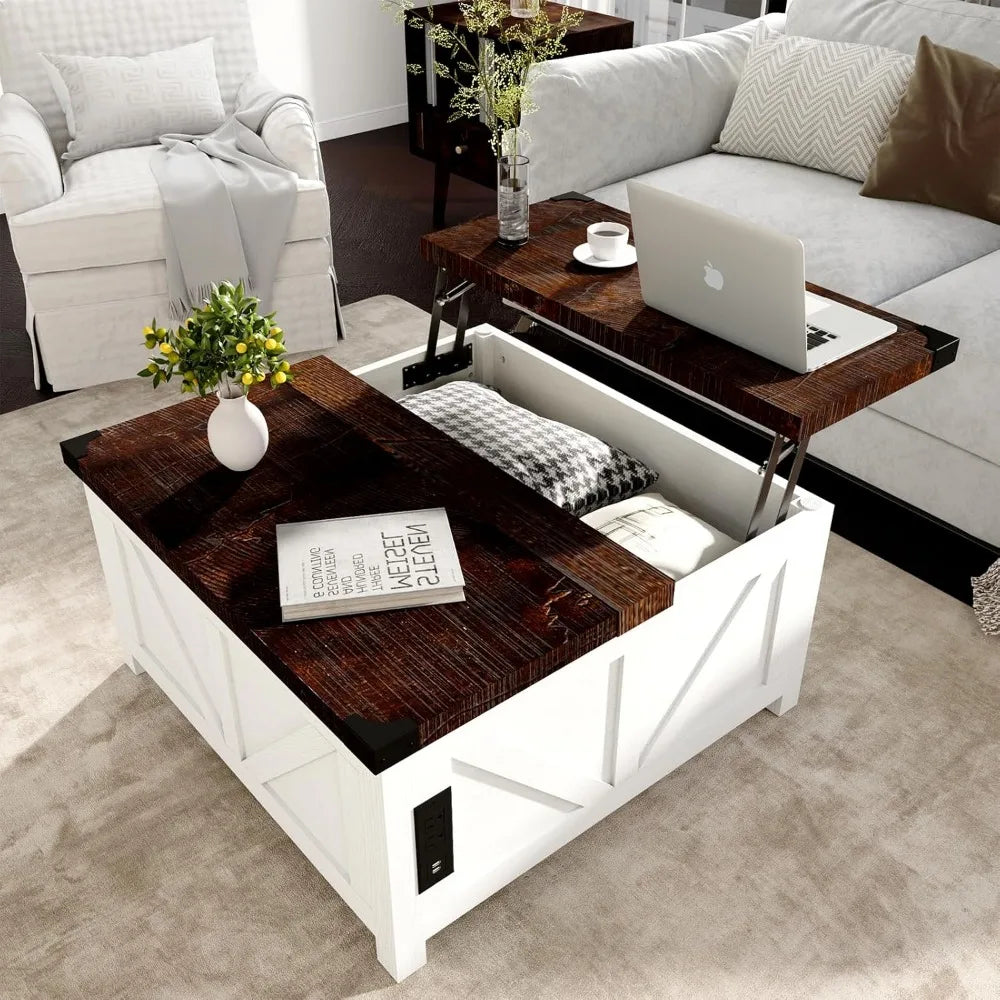 White Square Farmhouse Coffee Table