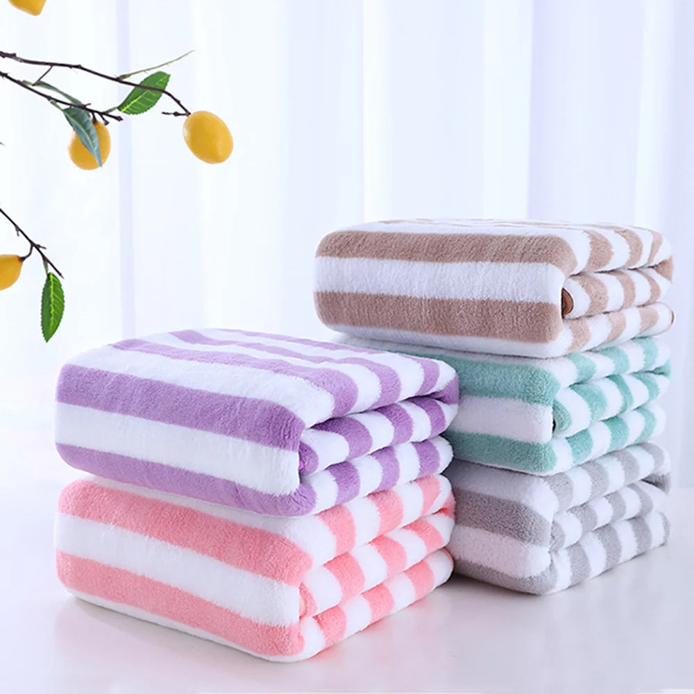 Cotton 35X75 Colorful Stripes Lighter Weight Absorbent Quick Dry Bathroom Towel Swimming Microfiber Towel