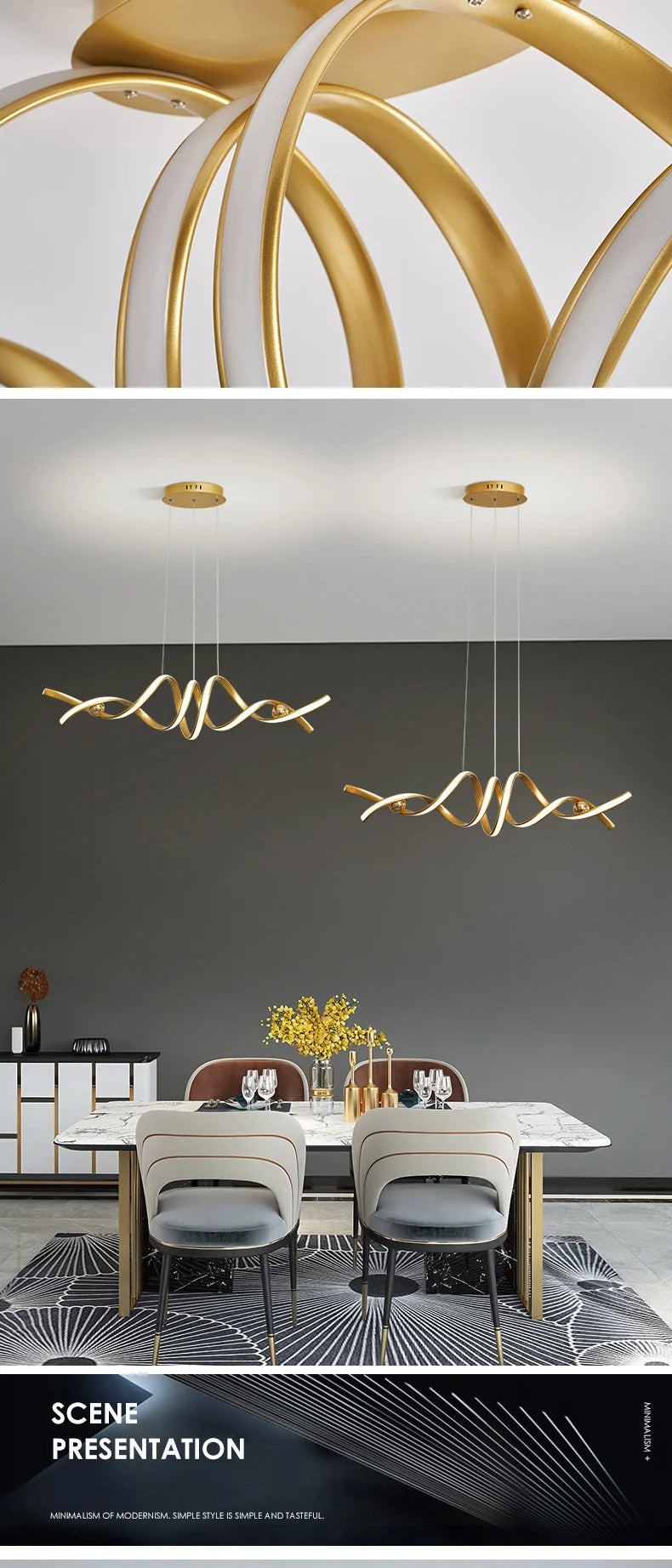 Modern Minimalism Gold/Black LED Chandelier For Living Room Bedroom Study Room luces led decoracion Ceiling chandelier lighting