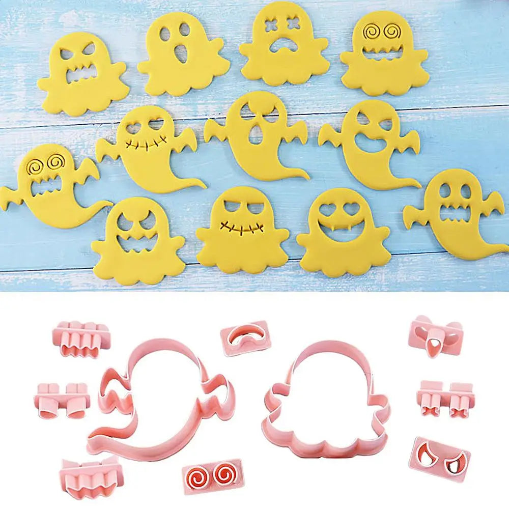 Ghost Cookie Cutter Halloween Ghost Cookie Cutter Molds Kit Ghost Pattern Design Cookie Cutter For Chocolate Cake Fillings Cake