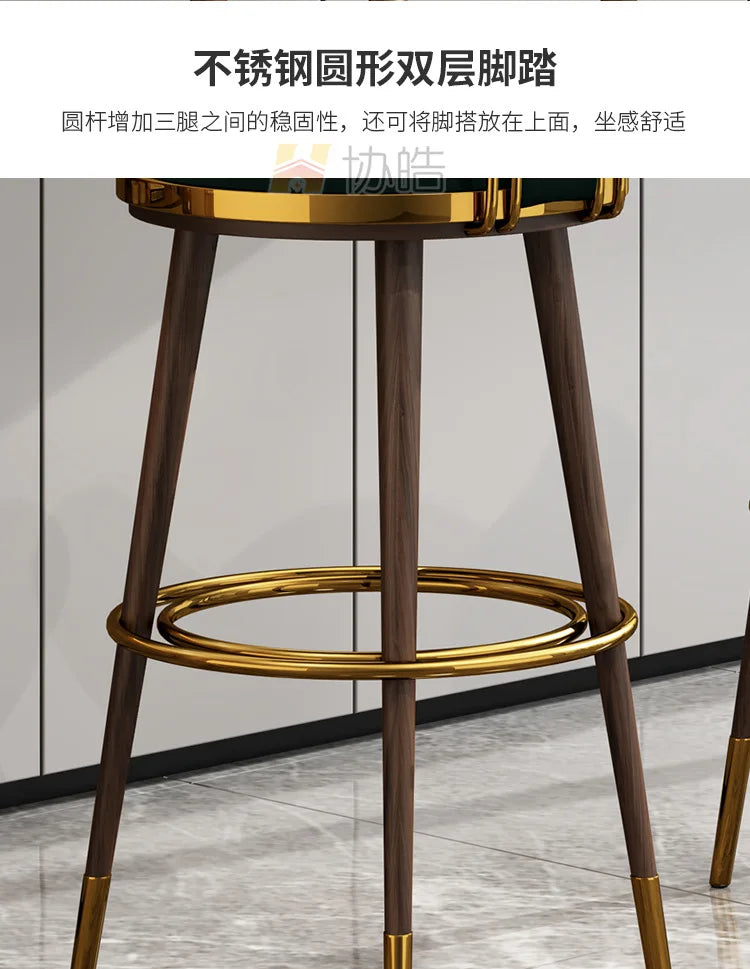 Luxury Manicure Bar Stools Designer Counter Kitchen Salon Chairs Relaxing Cafe Reception Cadeiras De Jantar Bar Furniture TD50DC